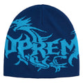 Supreme Dragon navy beanie, front view