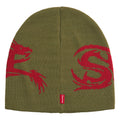 Supreme Dragon olive beanie, back view