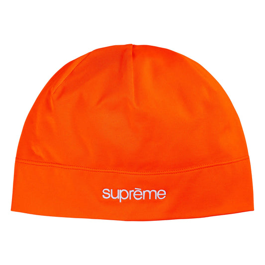 Supreme Base Layer orange beanie, front view