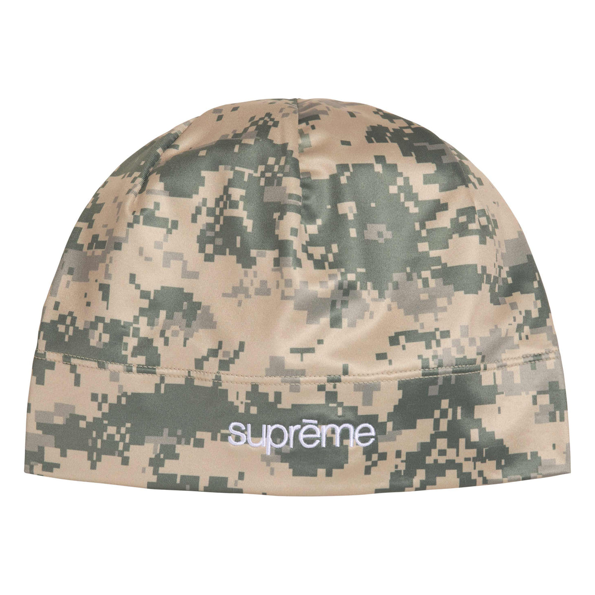 Supreme Base Layer digi camo beanie, front view