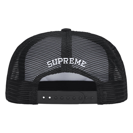 Supreme Authorized Mesh Back black 5-panel cap, back view