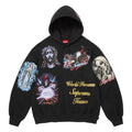 Supreme Stickers black hoodie, front view