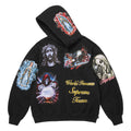 Supreme Stickers black hoodie, side view