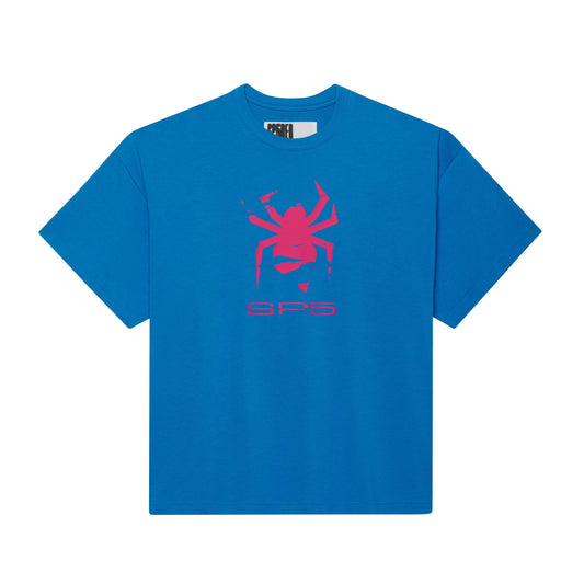 Sp5der Distressed Crawler atlantic T-shirt, front view