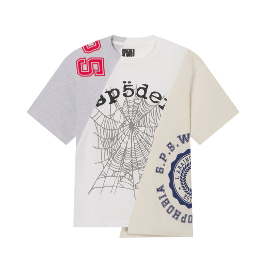 Sp5der Asymmetrical 5 heather grey T-shirt, front view