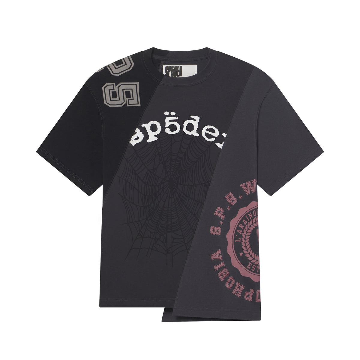 Sp5der Asymmetrical 5 onyx T-shirt, front view