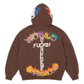 Supreme Fuck You brown zip up hoodie, back view