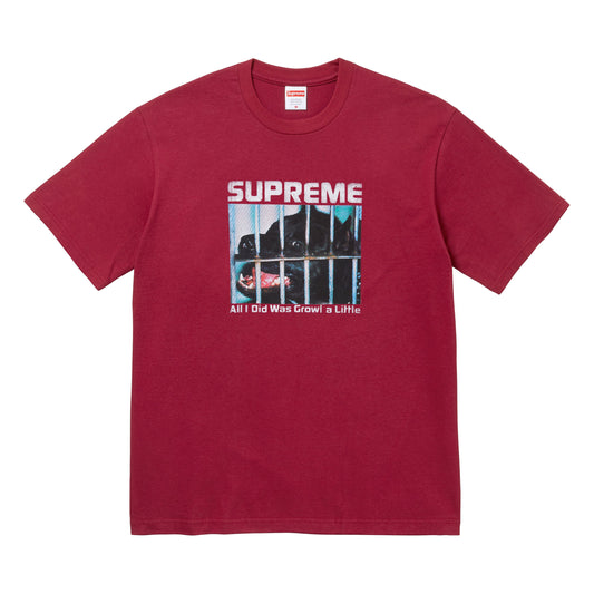 Supreme Growl cardinal T-shirt, front view