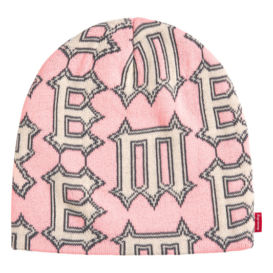 Supreme Spike light pink beanie, back view