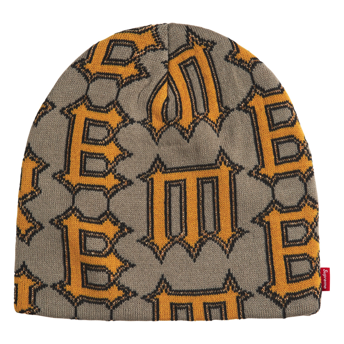 Supreme Spike grey beanie, back view