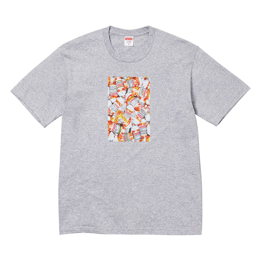 Supreme Pills heather grey T-shirt, front view