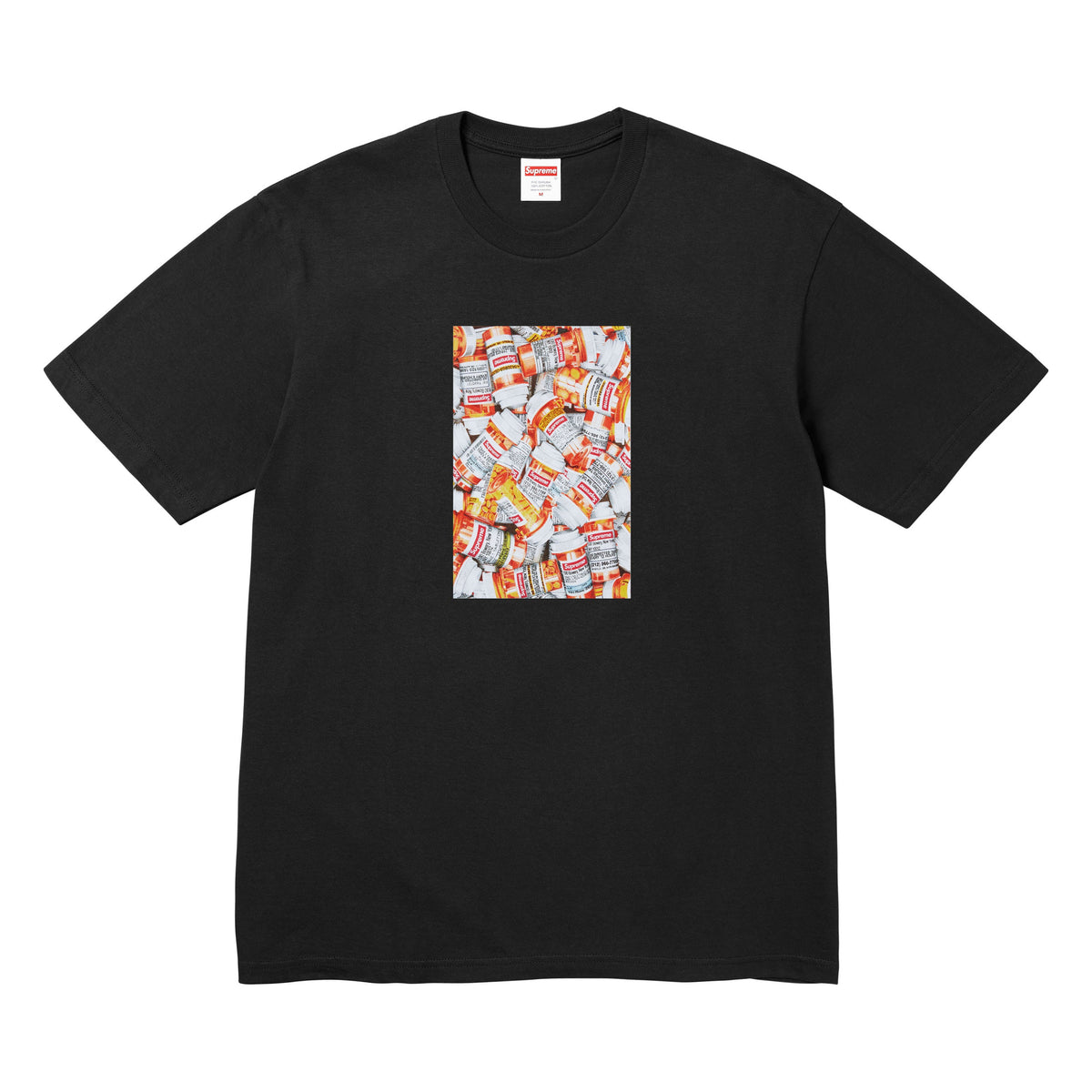 Supreme Pills black T-shirt, front view