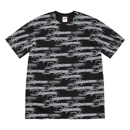 Supreme Script black T-shirt, front view