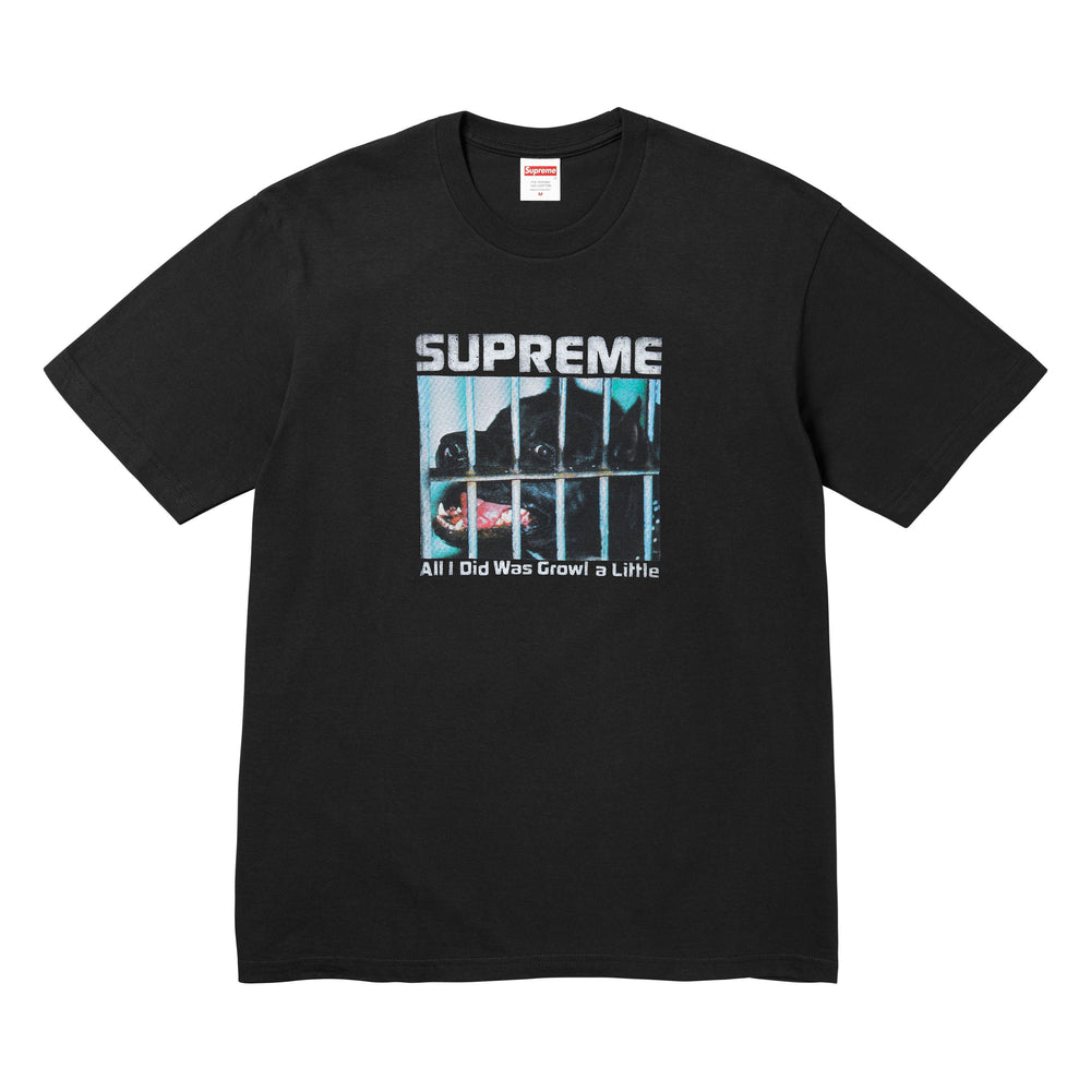 Supreme Growl black T-shirt, front view