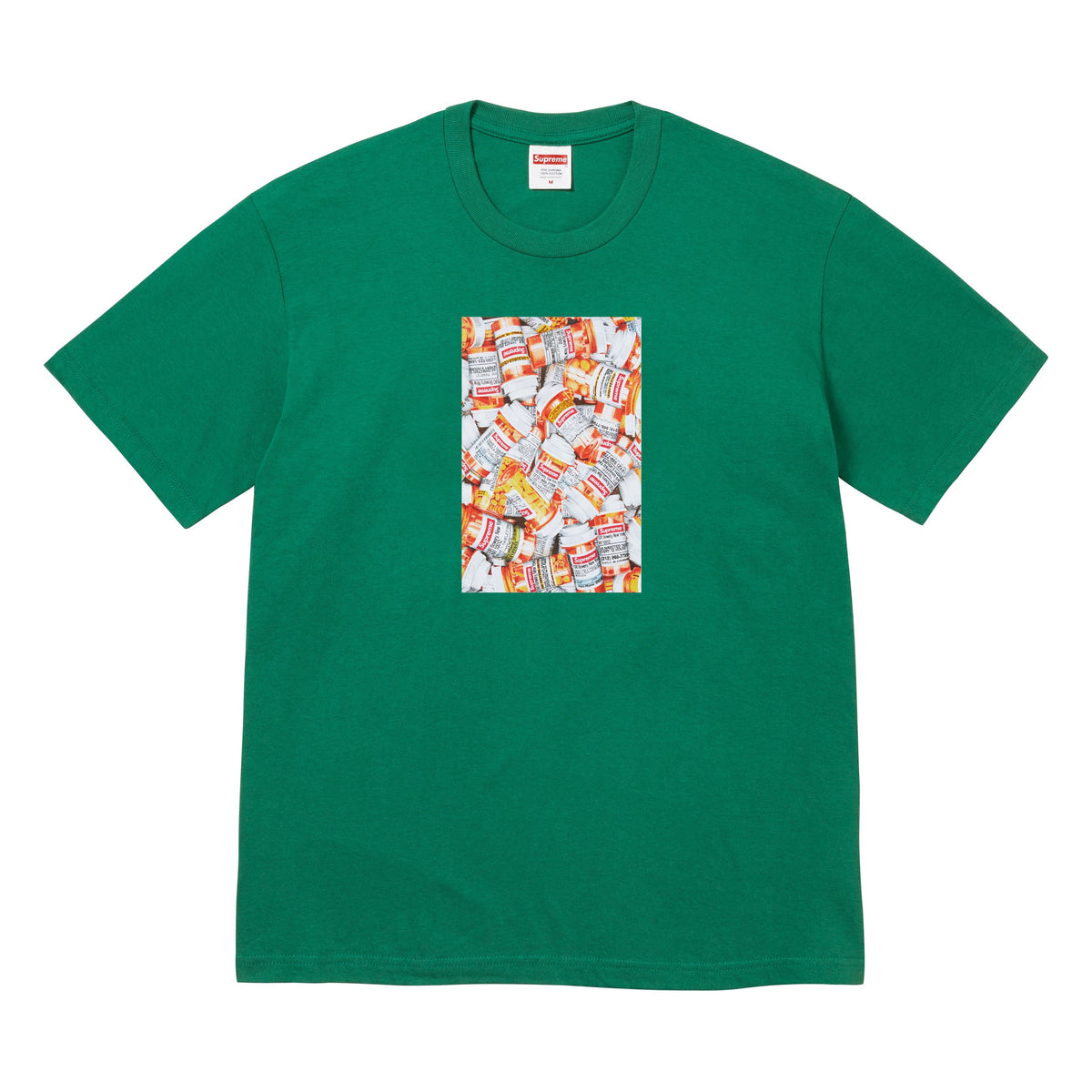 Supreme Pills light pine T-shirt, front view