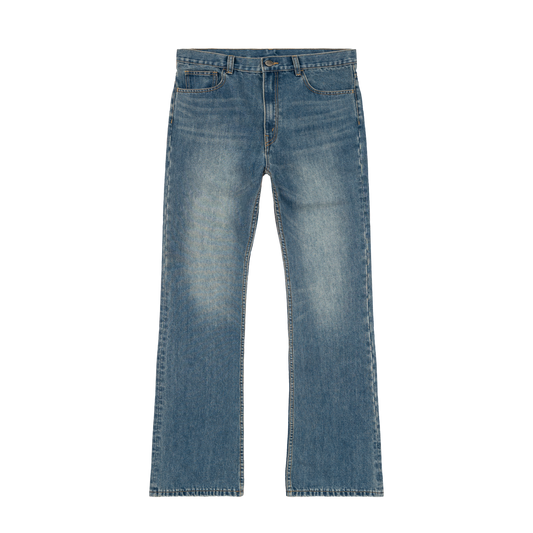 Bravest Studios Flare Denim blue pants, front view