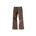 Bravest Studios Raw Flare Denim brown pants, back view
