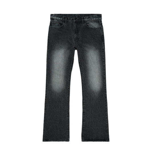 Bravest Studios Flare Denim black pants, front view