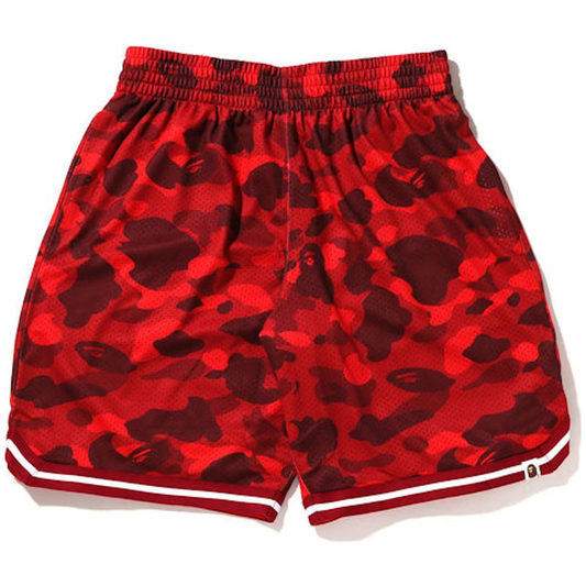 BAPE Color Camo Wide Fit Red Basketball Shorts