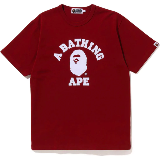 A Bathing Ape Bape College Red Heavyweight Tee