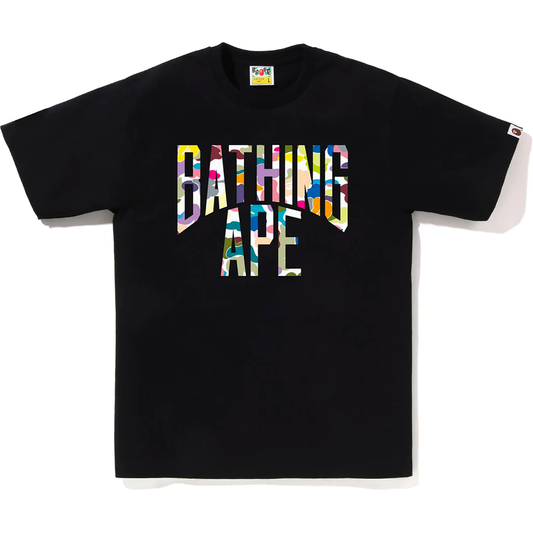 Bape A Bathing Ape Multi Camo NYC Logo Black Tee