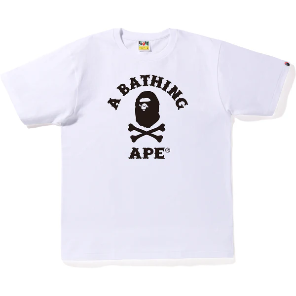 Bape Ape Crossbone College White Tee