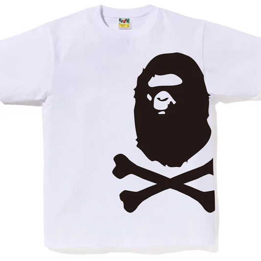 Bape Big Ape Crossbone Pigment Print White Tee