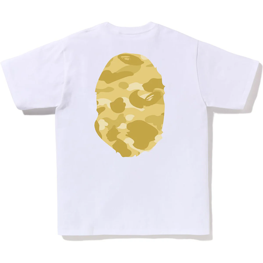 Bape Color Camo Big Ape Head White/Yellow Tee