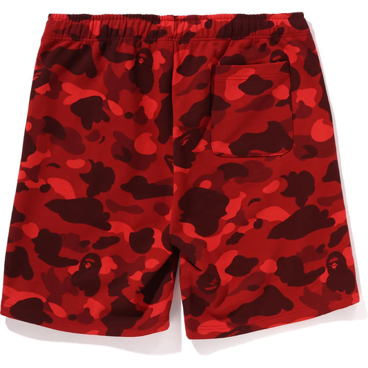 Bape Color Camo Shark Red Sweat Shorts