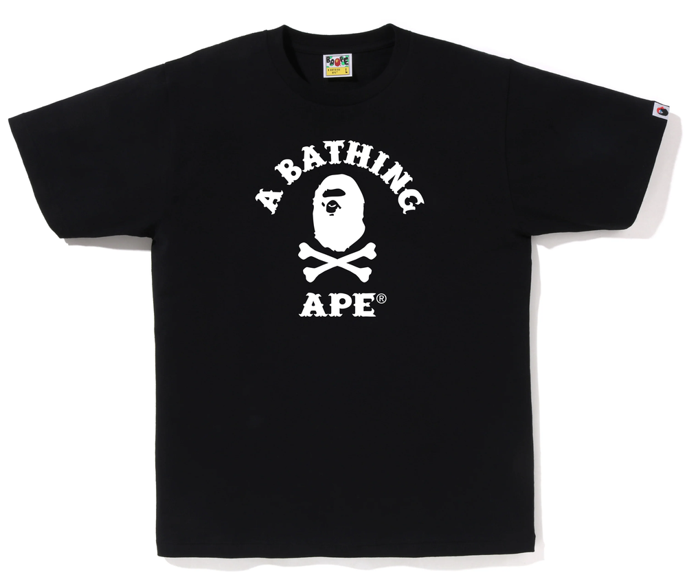 Bape Crossbone College Black Tee