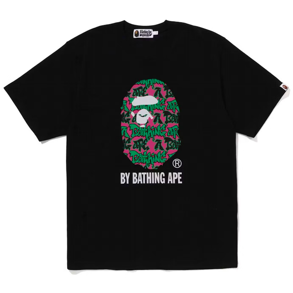 Bape Graffiti Pattern By A Bathing Ape Black Tee