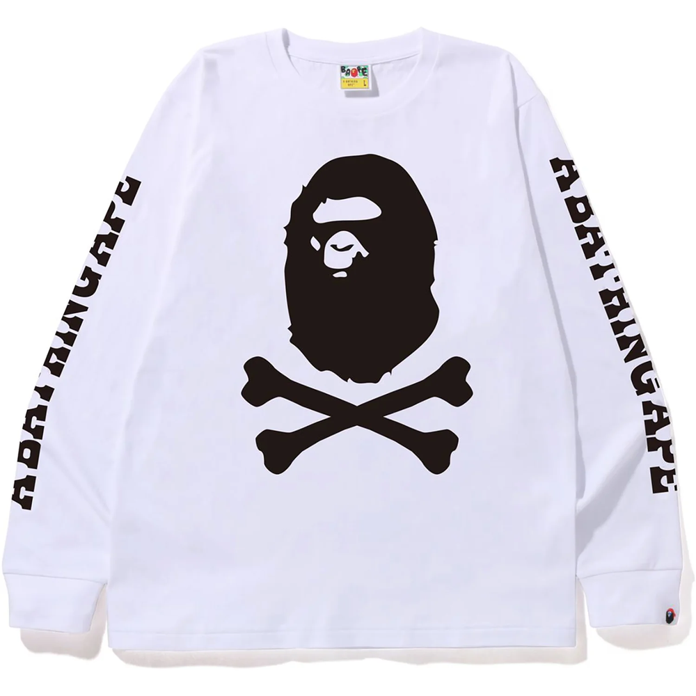 Bathing Ape Crossbone White Long Sleeve Shirt