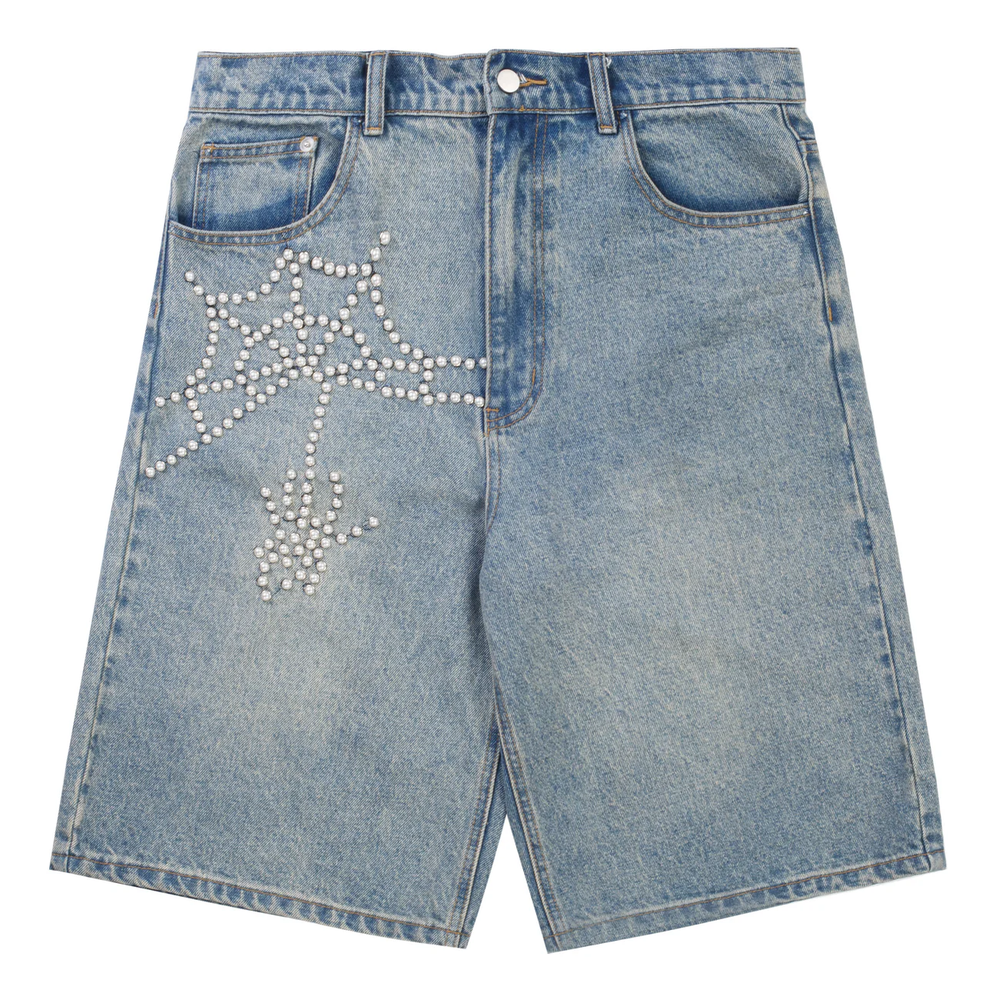 Boredom Kills BK Spider Indigo Denim Shorts