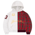 Bravest Studios Half Plaid Zip Up Hoodie