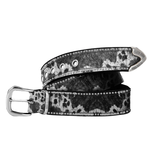 Carpe Diem Cow Print Pony Hair Belt
