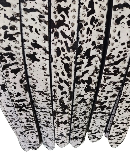 Carpe Diem Cow Print Pony Hair Belt