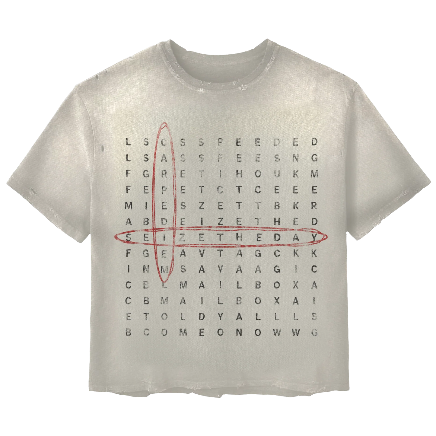 Carpe Diem Crossword White Tee