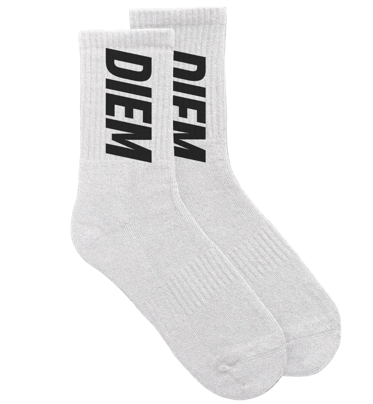 Carpe Diem Diem White Crew Socks
