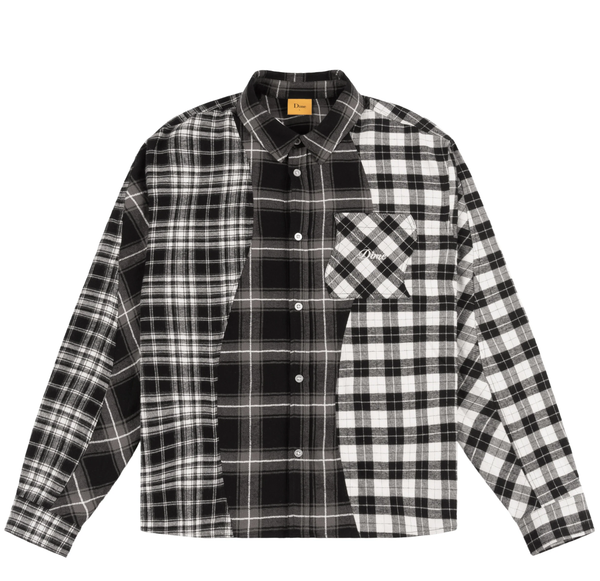 Dime Triple Plaid Black Button Up Shirt