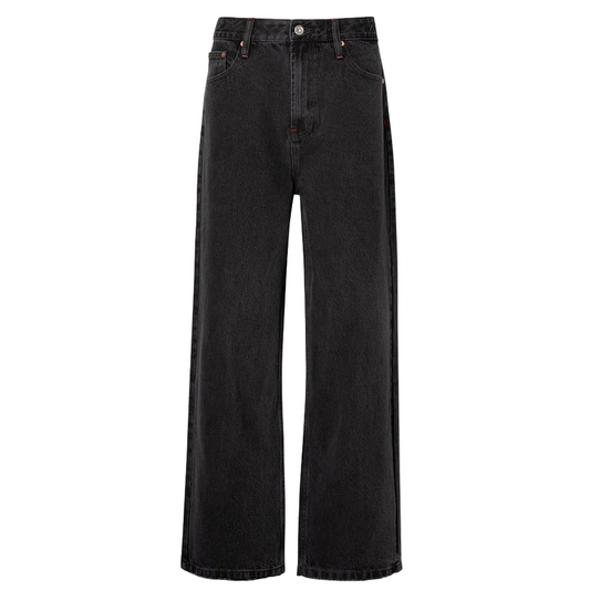 Elwood Baggy Washed Black Denim Pant