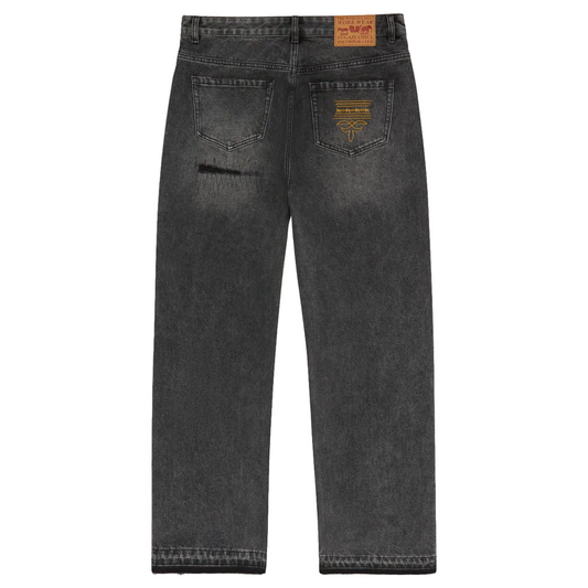 Fugazi Stone Rivet Washed Black Jeans