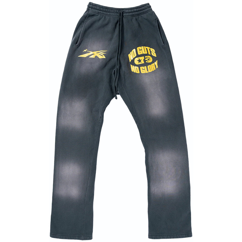 Hellstar No Guts No Glory Midnight Dye Black Flare Bottom Sweatpants