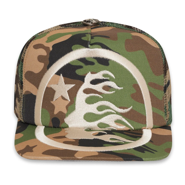 Hellstar Big Logo Camo Snapback Trucker Hat