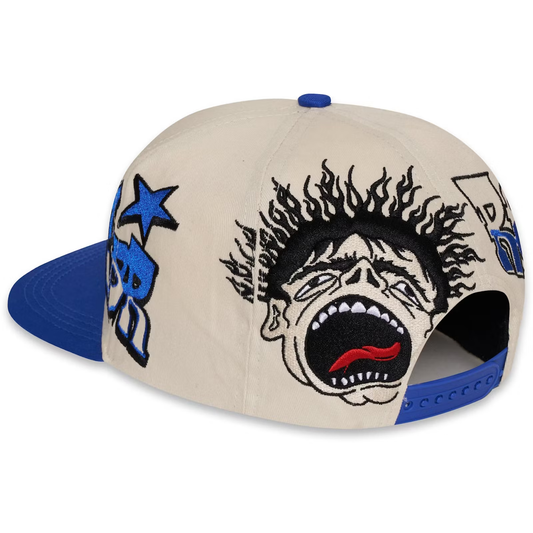 Hellstar Records White/Blue Snapback Hat