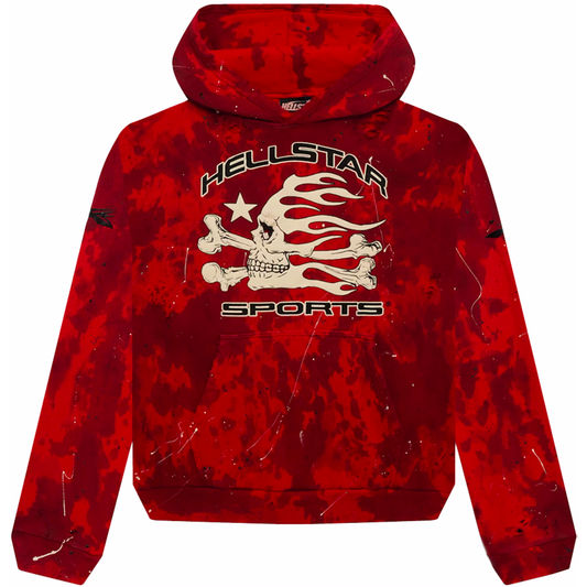 Hellstar Sports Skull Red Tie Dye Hoodie