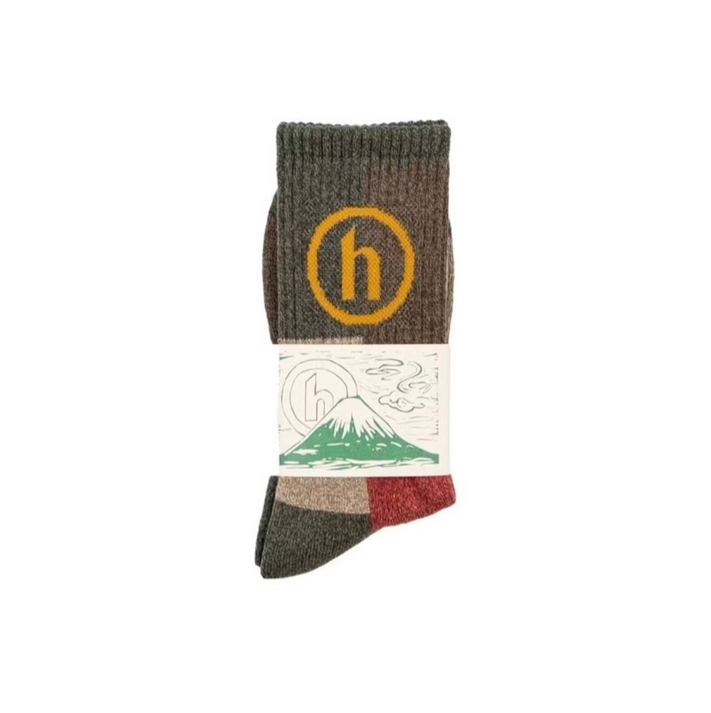 Hidden Patchwork Brown/Olive Socks