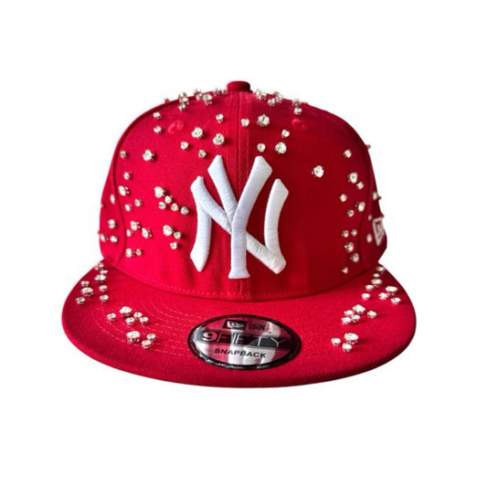 Retrovert Kitted Yankees Rhinestone Red Snapback Hat