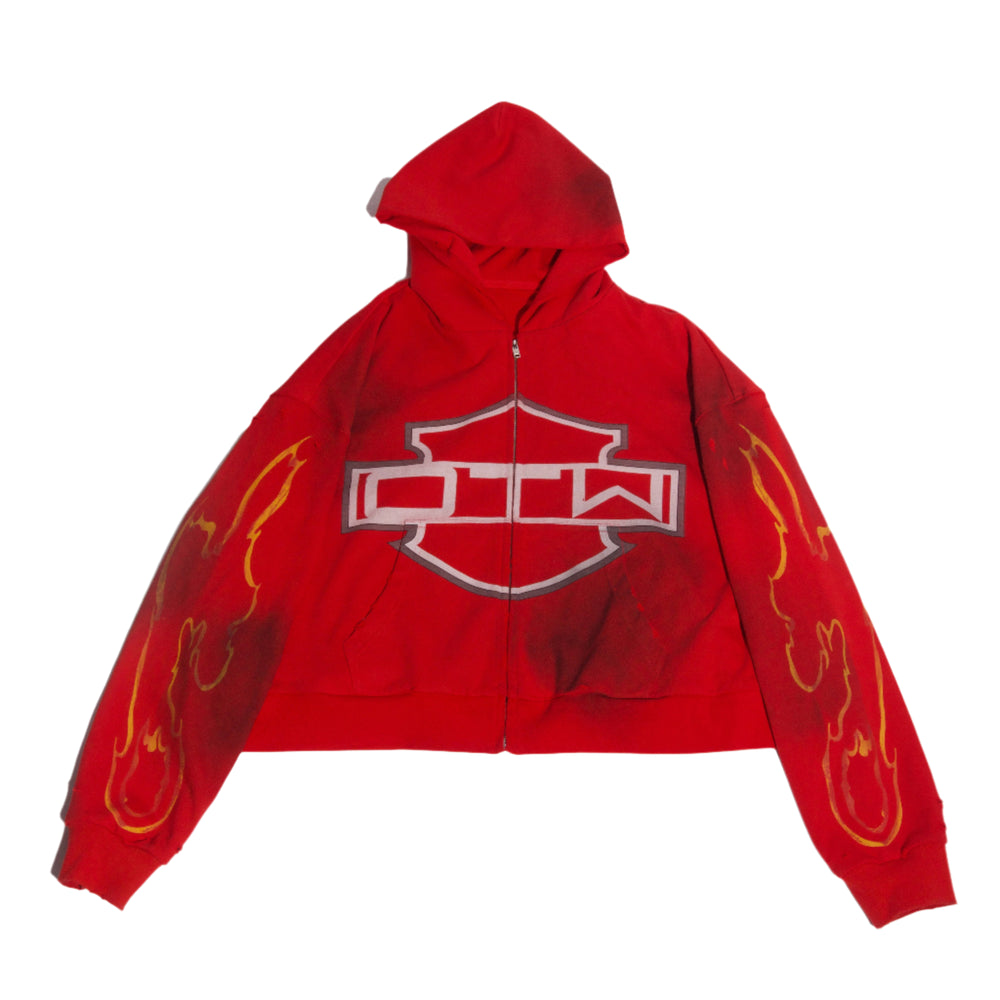 OTW Motor Red Zip Up Hoodie