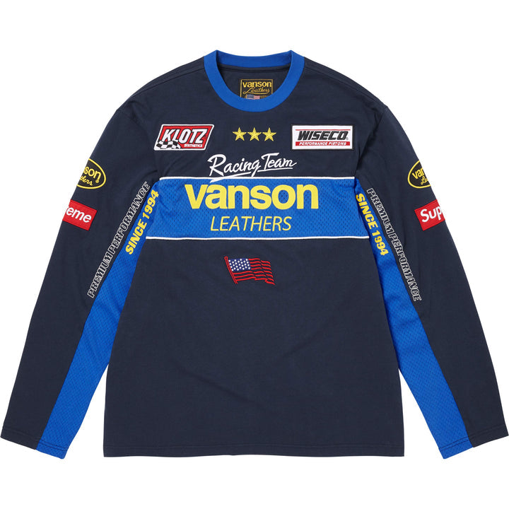 Supreme Vanson Leathers Navy Long Sleeve Jersey