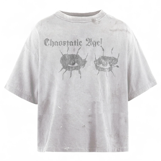 Lost Shdws Chaostatic Age! Distressed White Tee
